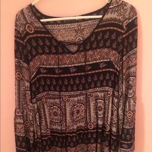 Earthbound Navy Pattern Dress